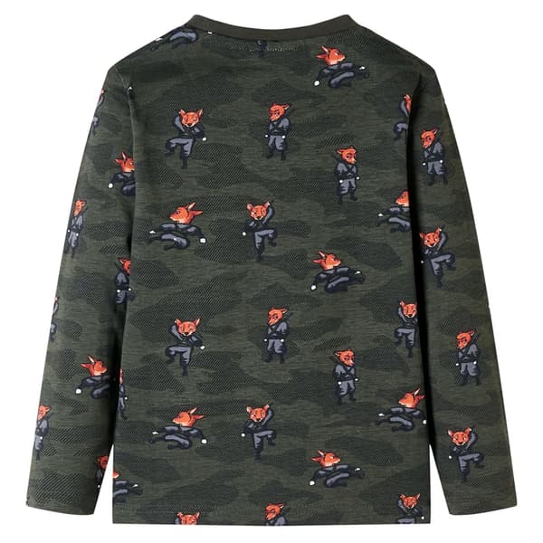 Barnpyjamas med lång ärm, khaki, 104