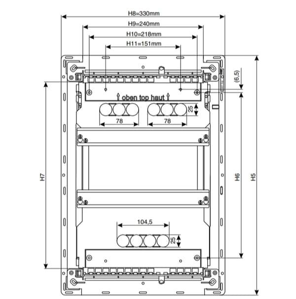 Indbygget el-fordelingstavle 4x12 48 moduler 63A VOLTA IP30 HAGER