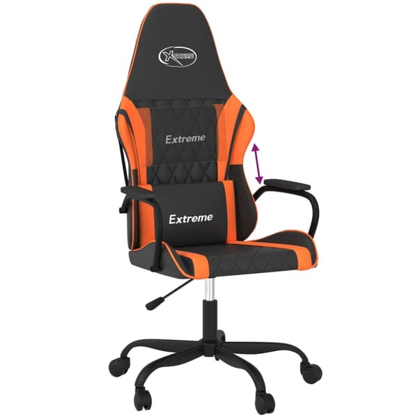 vidaXL gamingstol, sort og orange, kunstlæder