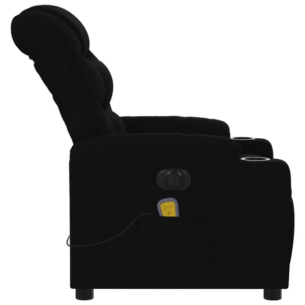 vidaXL elektrisk massagestol med lænefunktion sort stof