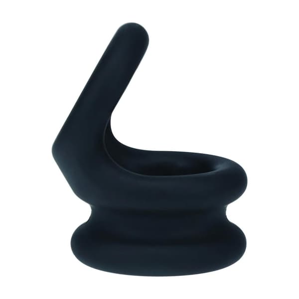 Bred Dobbelt O Silikone Penisring - S - Sort