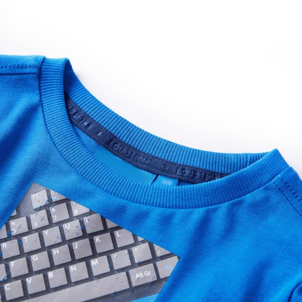 Barn långärmad T-shirt, koboltblå, 128