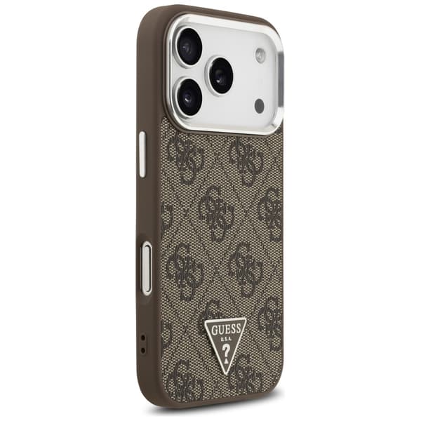 Guess 4G Triangle Logo MagSafe-etui til iPhone 17 Pro brun sølv