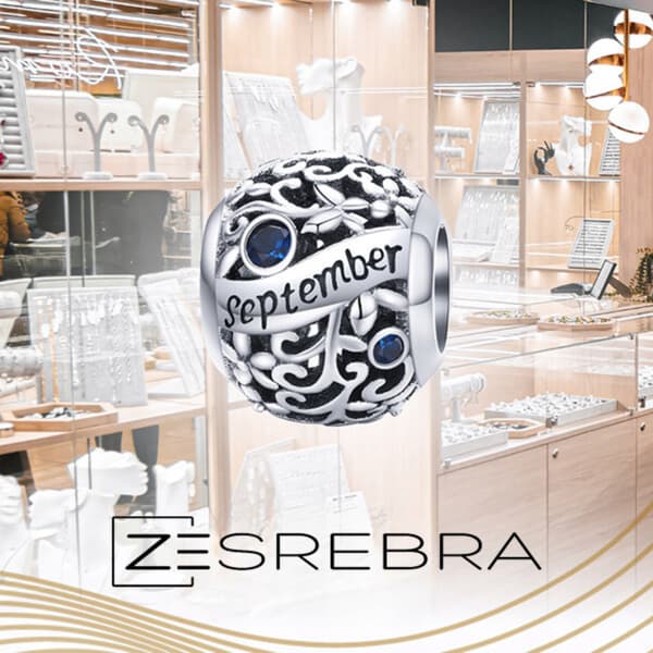 Berlocker månader september pärlor silver 925 pärla september höst zirkoner