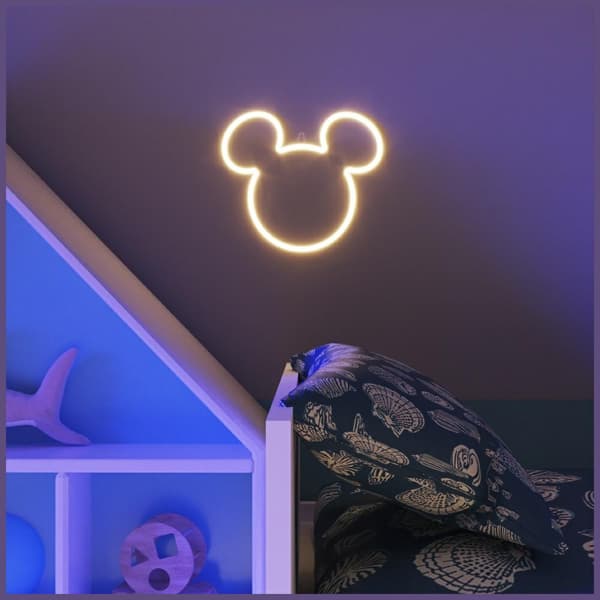 Minimalistisk LED neonskilt formet som Disney Mini Mickey Ears
