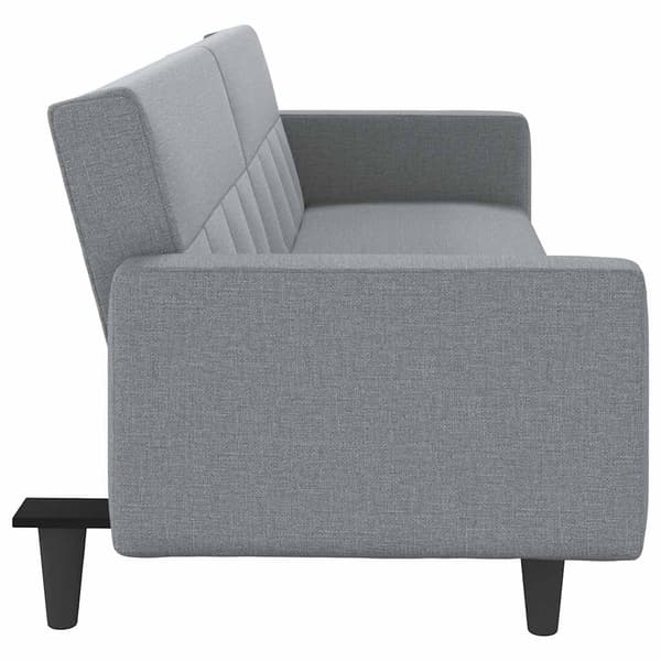 vidaXL Bäddsoffa med kuddar, ljusgrå, klädd i tyg