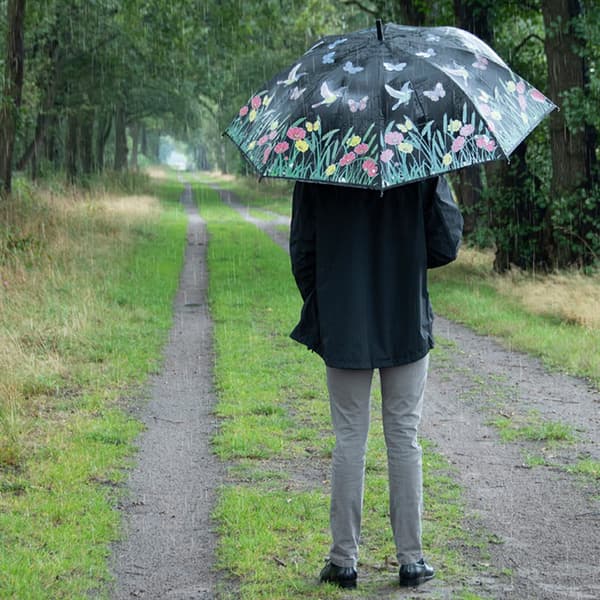 Blommigt färgskiftande paraply