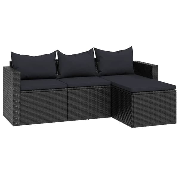 vidaXL haveloungesæt, sort, polyrattan