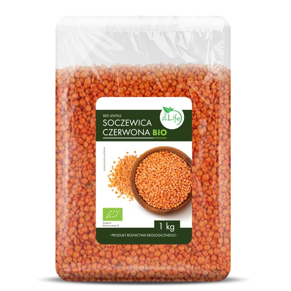Luomupunaiset linssit 1 kg