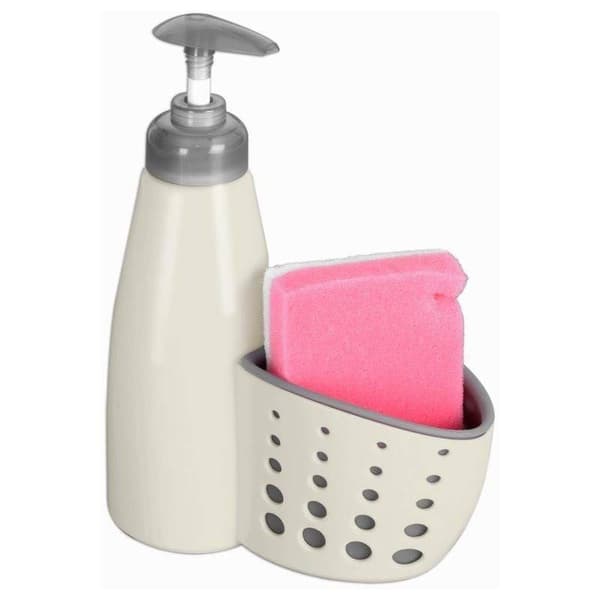 Diskmedelsdispenser med svampbehållare beige 370 ml