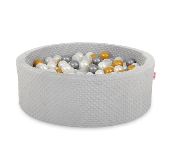 Minky torrpool H-30 cm med 200 bollar - ljusgrå