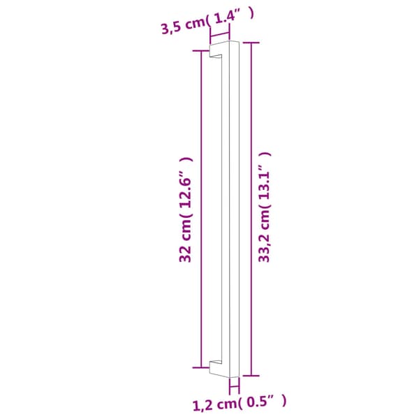 vidaXL skabsgreb, 10 stk., guld, 320 mm, rustfrit stål