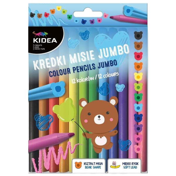 KIDEA Jumbo Bear Crayons 12 farver