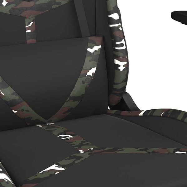 vidaXL massage-gamingstol, sort og camouflage, kunstlæder