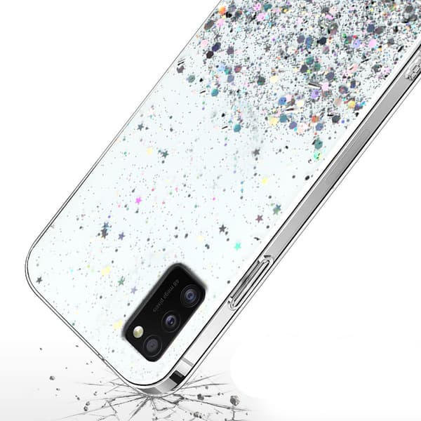 Etui til Samsung Galaxy A41, Glitrende, gennemsigtig