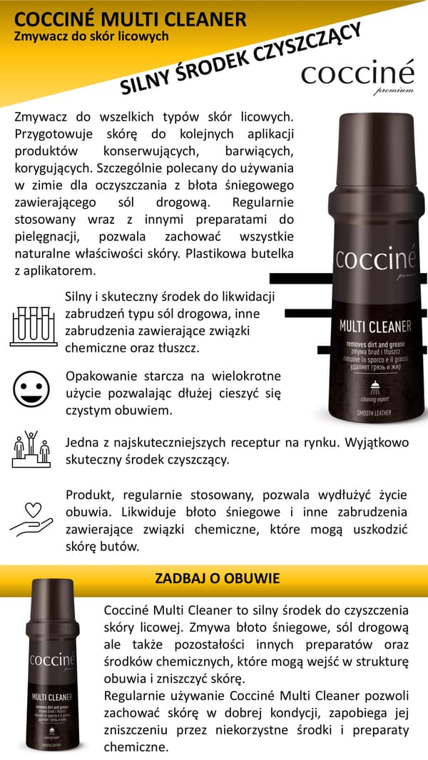 Coccine Multi Cleaner 75 ml, farveløs, til narvet læder