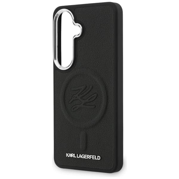 Karl Lagerfeld MagSafe-etui med prægede initialer og ring til Galaxy S26+, sort