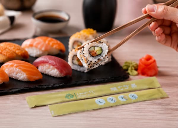 Sushi-spisepinde af forkullede bambus 4,5 mm x 21 cm - 100 stk.