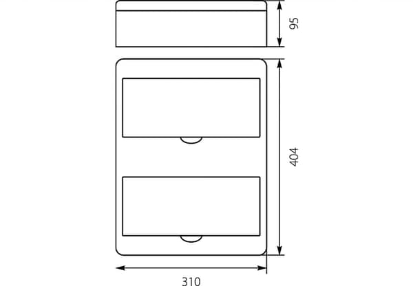 Modulär elcentral utanpåliggande 2x12 N+PE 24 ABS PC IP40 vit