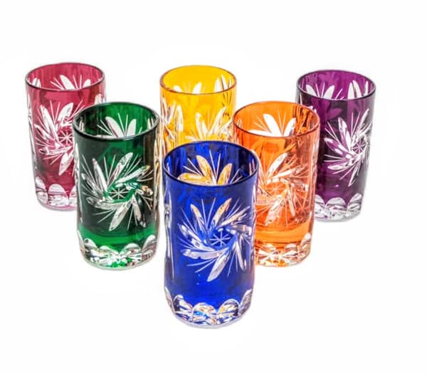 Farverige krystalglas til vodka 30ml Oliwka Grinder