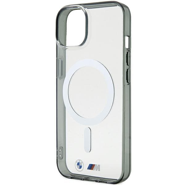 BMW Silver Ring MagSafe-etui til iPhone 15, gennemsigtig