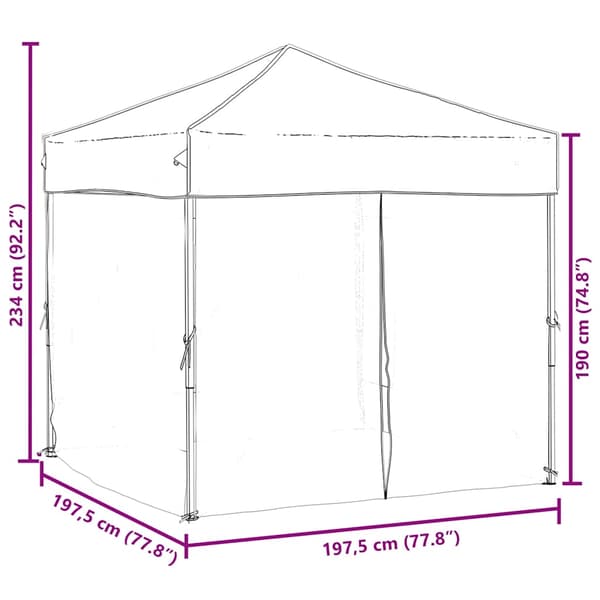 vidaXL foldbart festtelt med sider blå 2x2 m