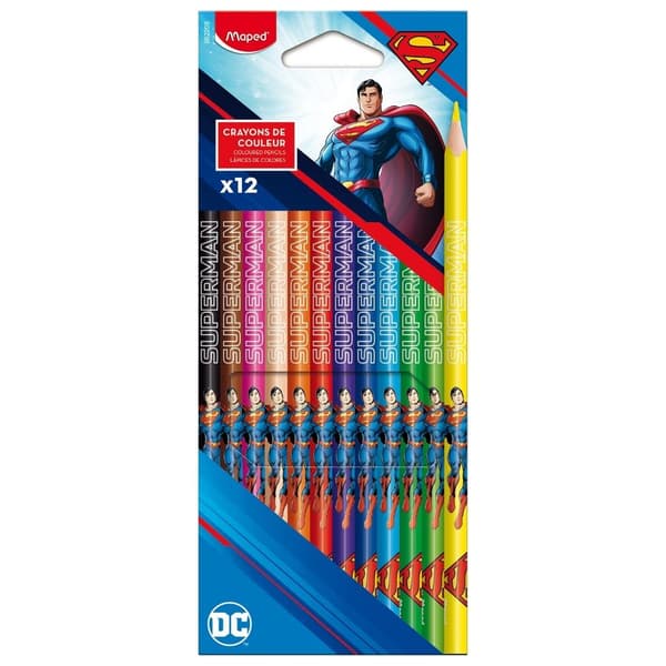 Superman 12-farvede MAPED-blyanter