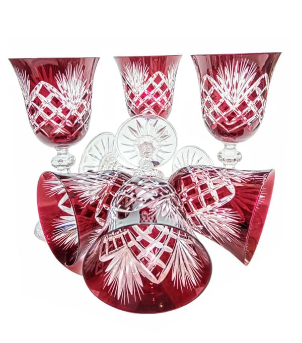 Rubinfärgade kristallvinglas 170 ml ananas