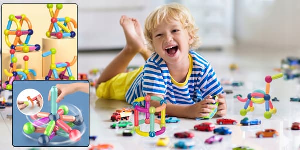 Magnetiska byggklossar FÖR barn stora element 66 stycken