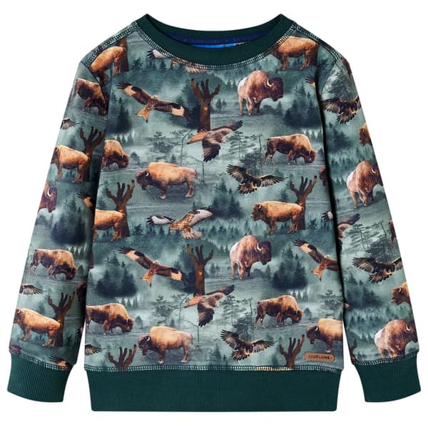 Børnesweatshirt, mørkegrøn, 140
