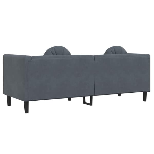 vidaXL 3-personers sofa med hynder mørkegrå fløjl