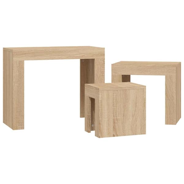vidaXL 3-pack slitsbord, Sonoma ek