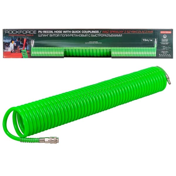 Spiralslang med snabbkopplingar 14x10mm 15m