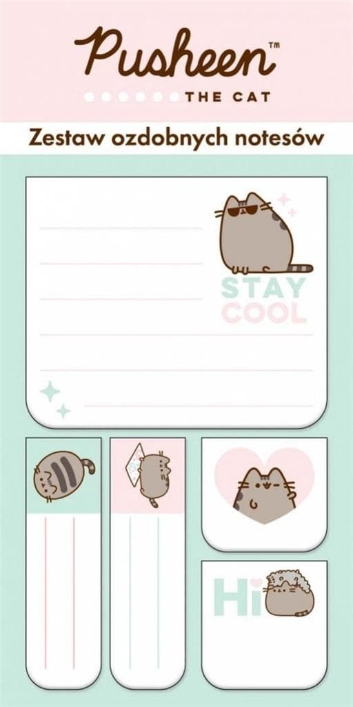Sæt med 5 Pusheen dekorative notesbøger