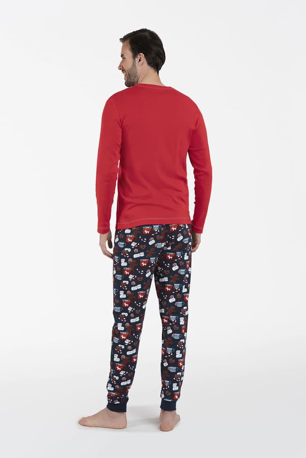 Rojas herrpyjamas långärmad, långbyxor M