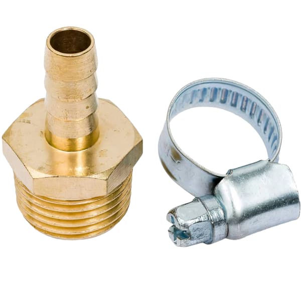ROCKFORCE PNEUMATIC-forbindelse, 1/2" UDVENDIGT gevind, SILDEBENS 8mm, 2 STK. + klemmer