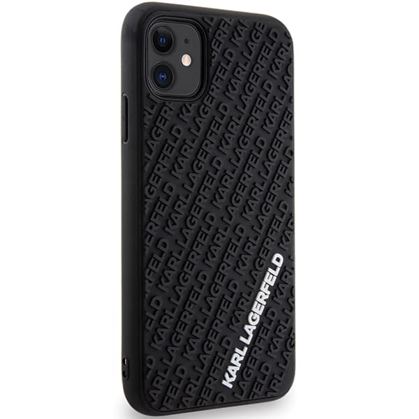 Karl Lagerfeld 3D Gummi Multi Logo Etui til iPhone 11 / Xr, Sort