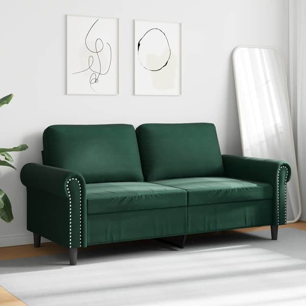 vidaXL 2-sitssoffa mörkgrön 140 cm klädd i sammet