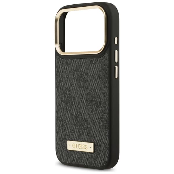 Guess 4G Logoplade MagSafe-etui til iPhone 17 Pro, sort