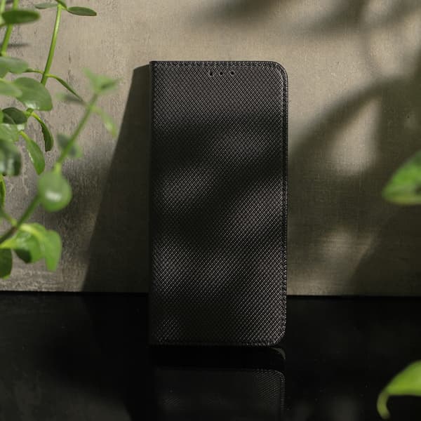 Etui til IPHONE APPLE X / XS LUKKET SMART MAGNETETUIL SORT + GLAS