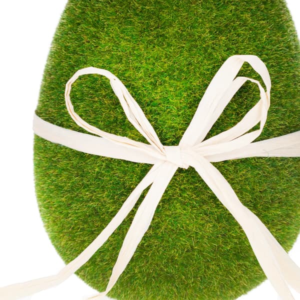 TG55575 PÅSKÄGG FLOCKADE GRÖNA MOCKA 20 CM
