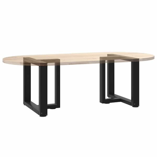 vidaXL sofabordsben, 2 stk., sort, 50x25x(42-43) cm, stål