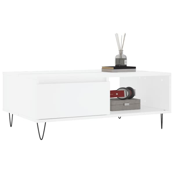 vidaXL Soffbord, Vitt, 90x60x35 cm, Träbaserat material