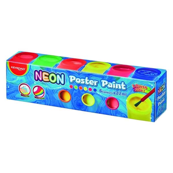 Neon plakatmaling 22 ml 6 farver