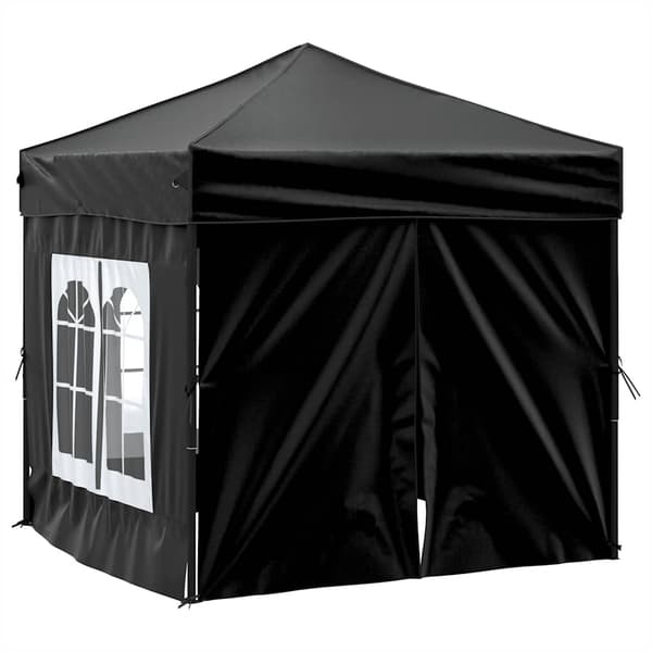 vidaXL foldbart festtelt med sider sort 2x2 m