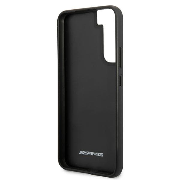 AMG lædercover med prægede linjer og sort logo til Galaxy S22+, sort