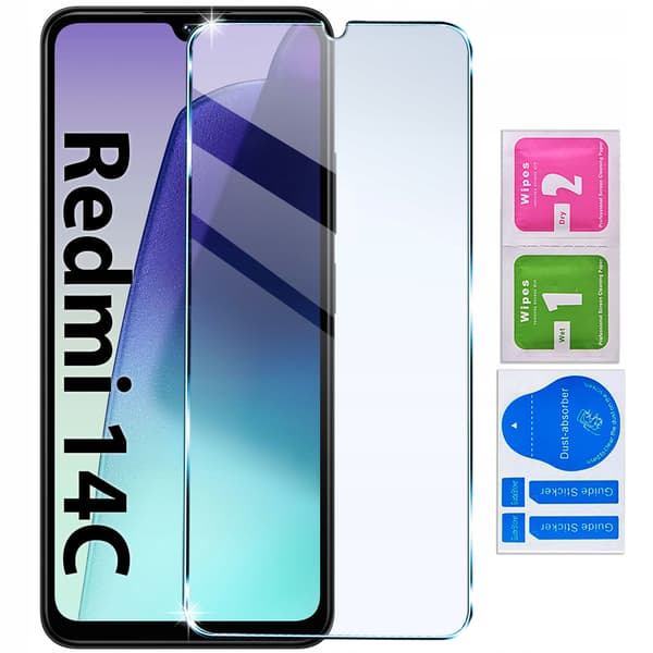 Flip-etui til Xiaomi Redmi 14C SMART MAGNETIC BOOK sort + GLAS
