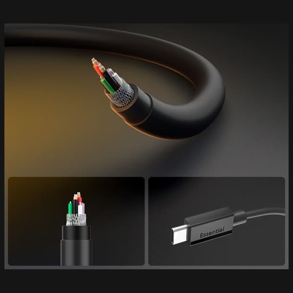 Spigen EB6020CC Essential USB-C till USB-C-kabel 60W 1m svart