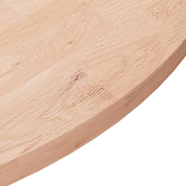 vidaXL rund bordplade Ø80x2,5 cm rå egetræ