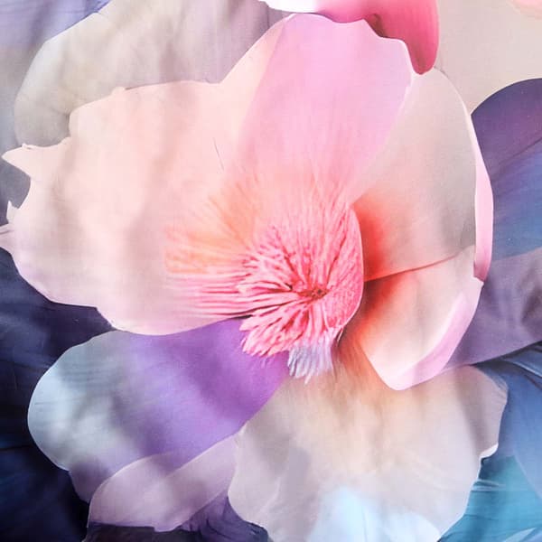 Sengesæt 220x200 SATIN BOMULD digitaltryk malede blomster pastel